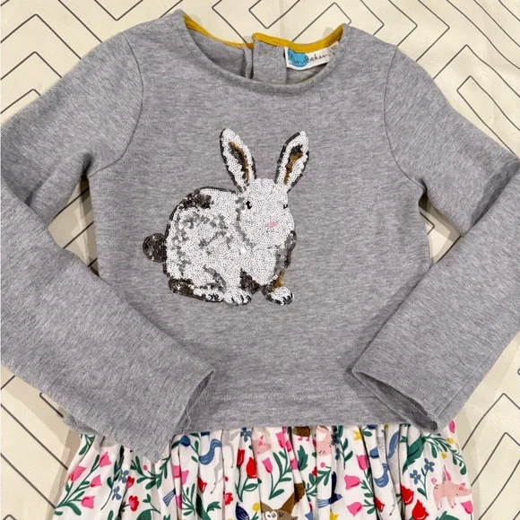 Mini Boden Multi Pattern Bunny Dress - Picture 2 of 13